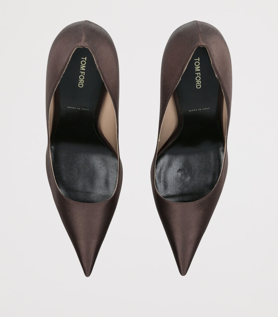 TOM FORD Brown Satin Betty Pumps 105