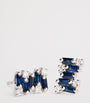 White Gold, Sapphire and Diamond Shimmer Stud Earrings