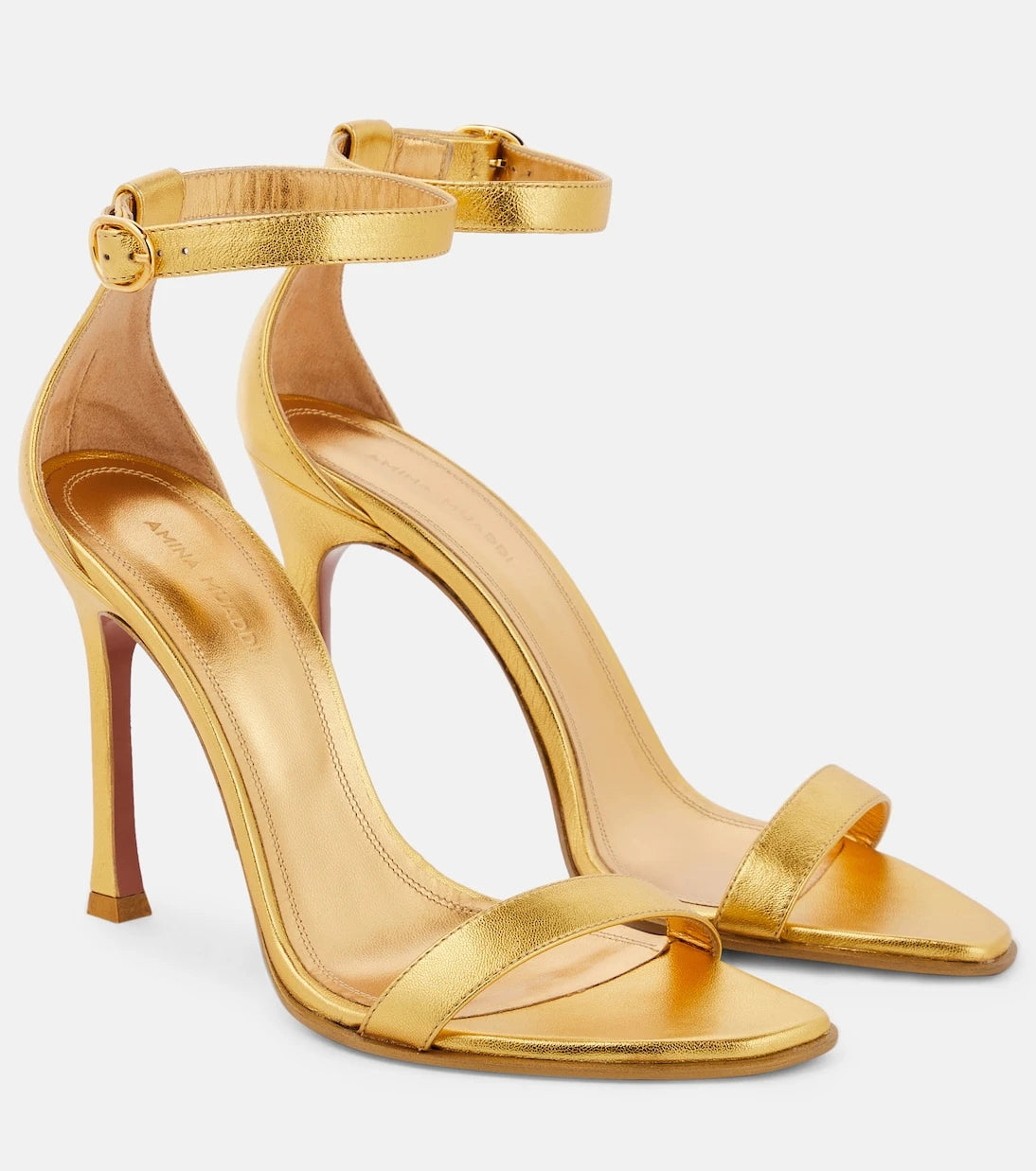Amina Muaddi - Kim metallic leather sandals