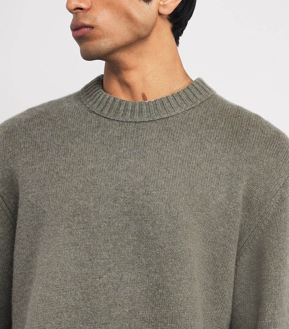 Green Cashmere Crew-Neck Sweater