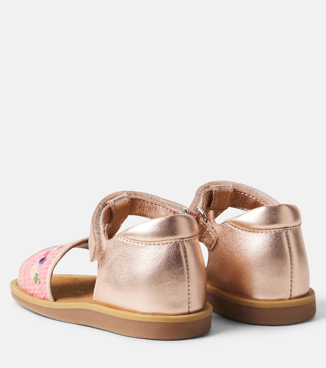 Pom d'Api - Poppy Air Natur raffia-trimmed leather sandals