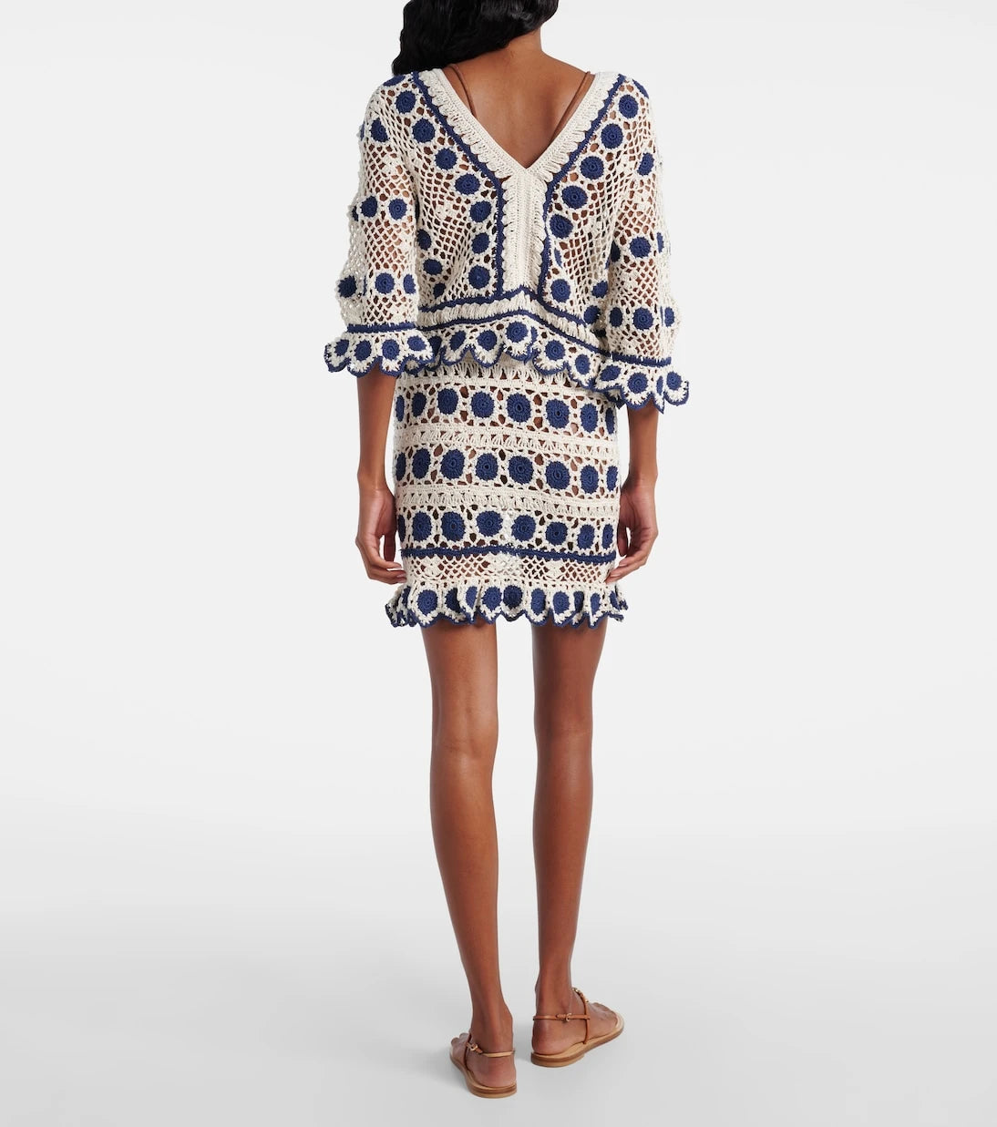 Anna Kosturova - Bouquette crochet cotton cardigan