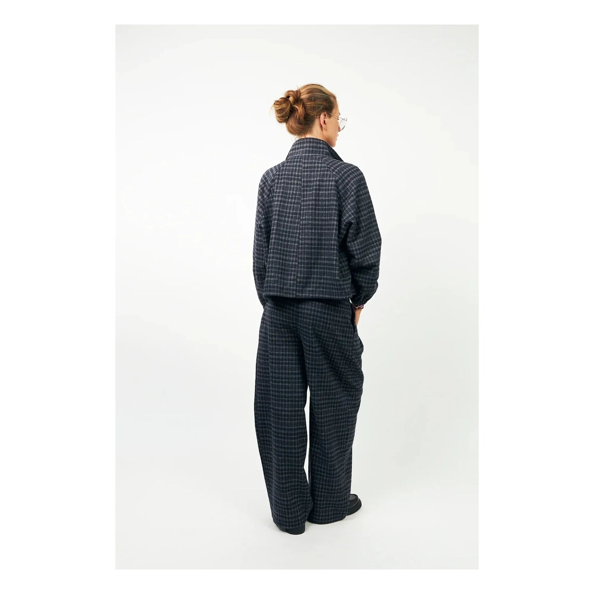 Lollys Laundry - Mae Carreaux Jacket | Midnight blue