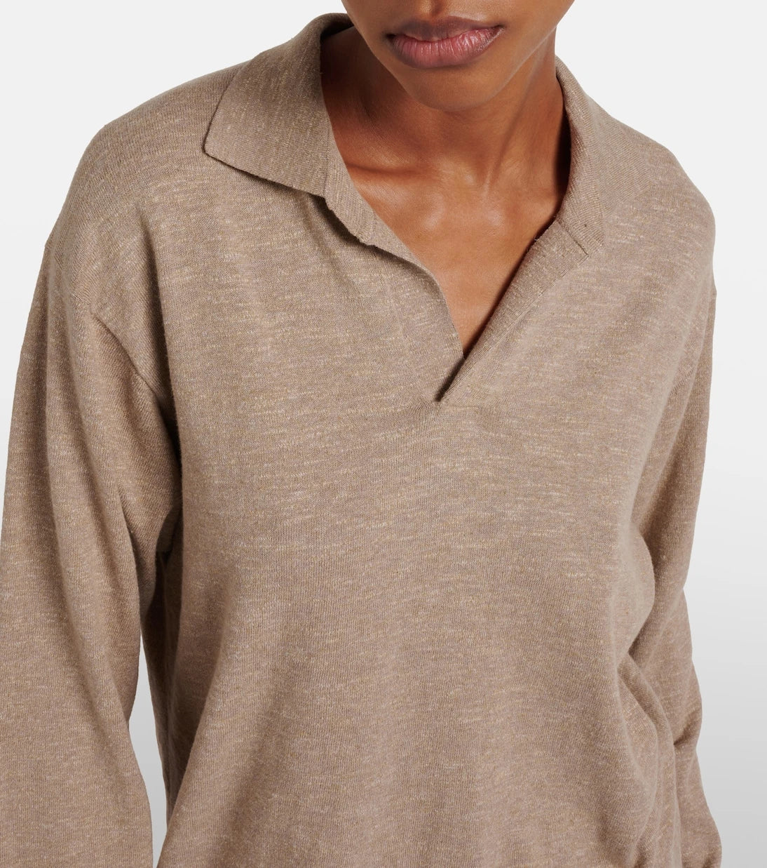 The Row - Niosa cotton and linen polo sweater