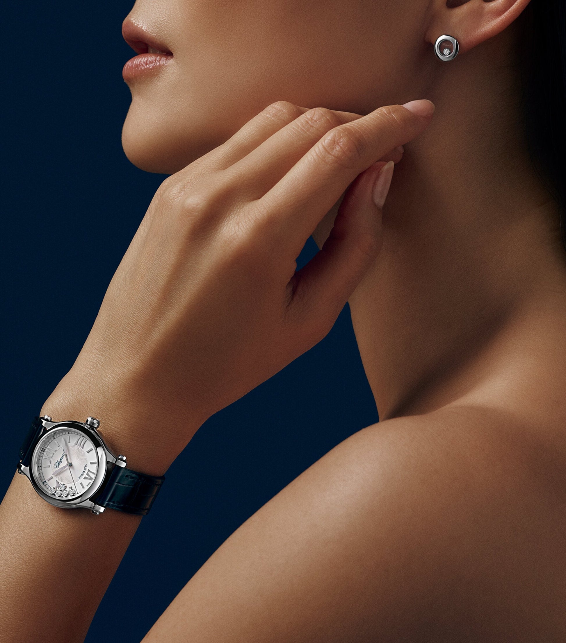 Stainless Steel and Diamond Happy Sport Watch 30mm