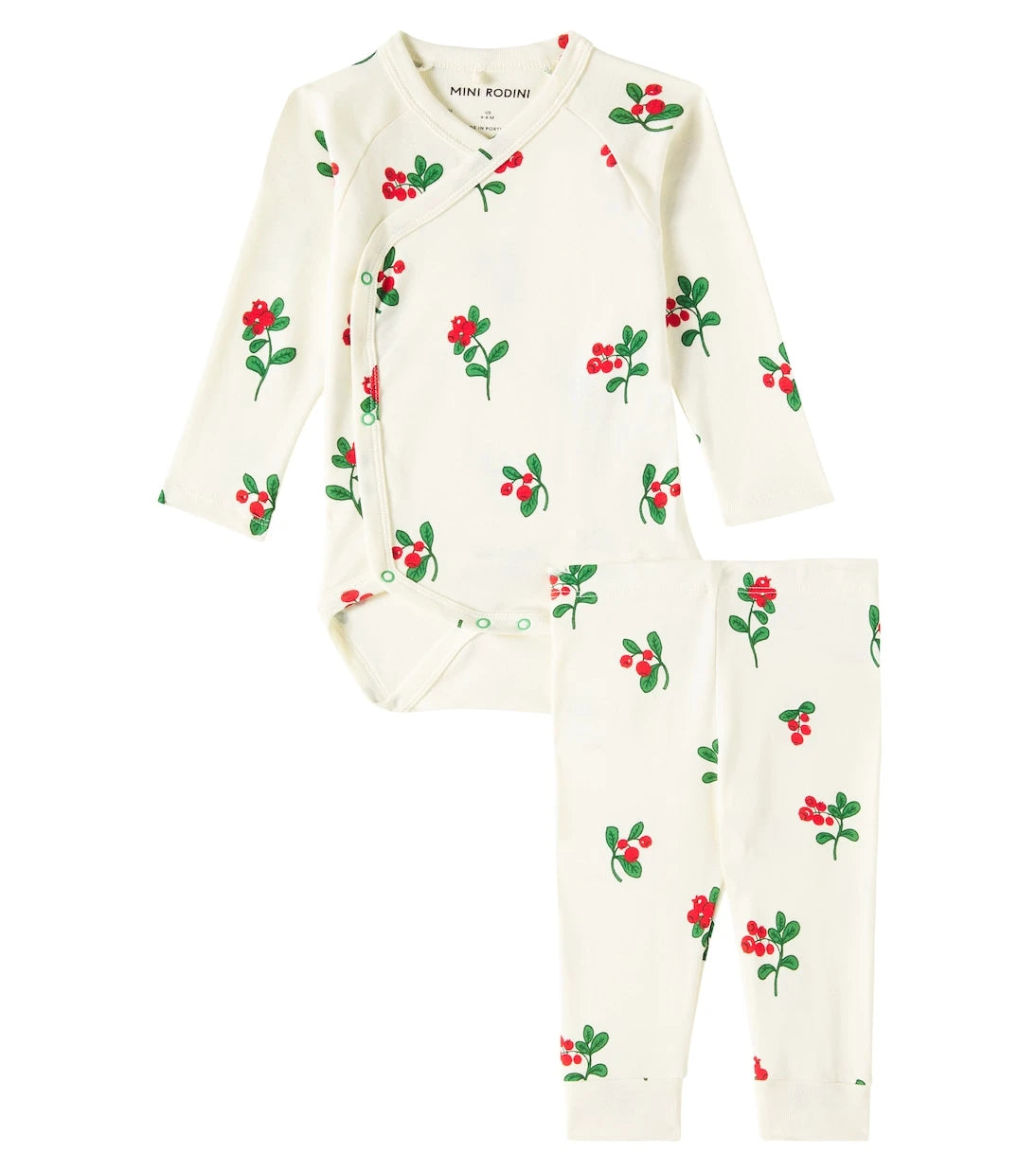 Mini Rodini - Baby Lingonberries cotton bodysuit and pants set