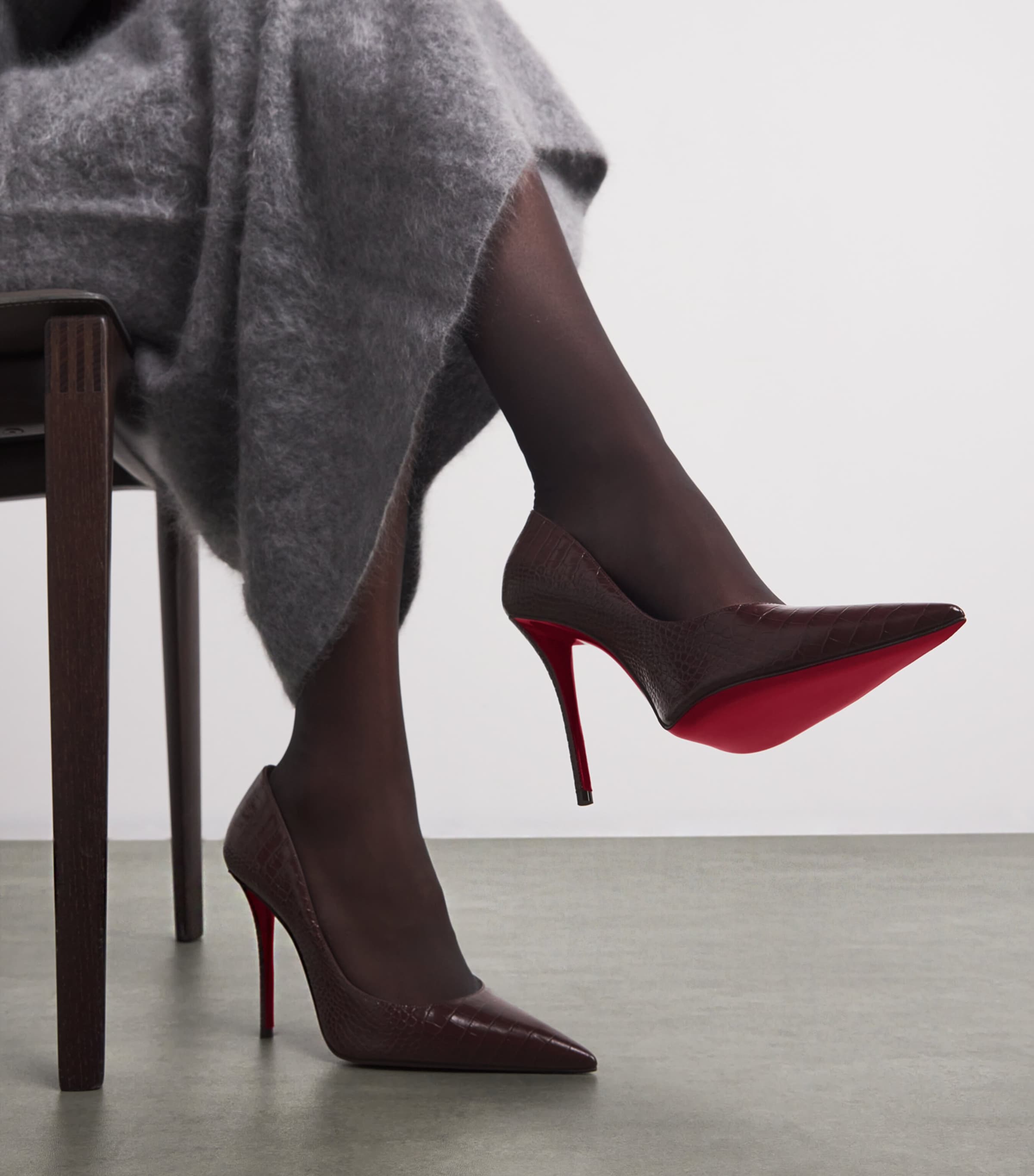 Christian Louboutin Red Miss Z Alligator-Embossed Leather Pumps 100