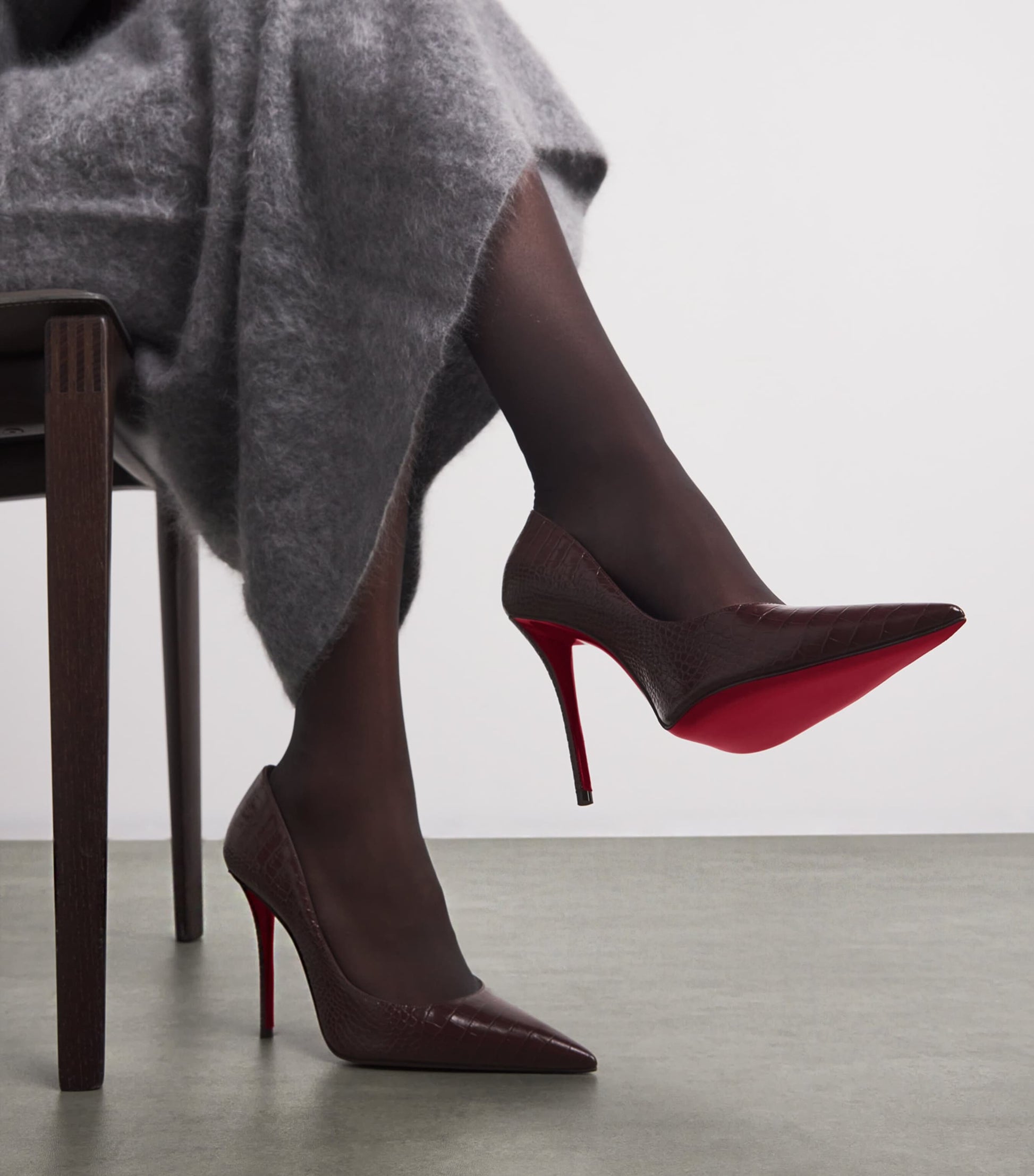 Christian Louboutin Red Miss Z Alligator-Embossed Leather Pumps 100