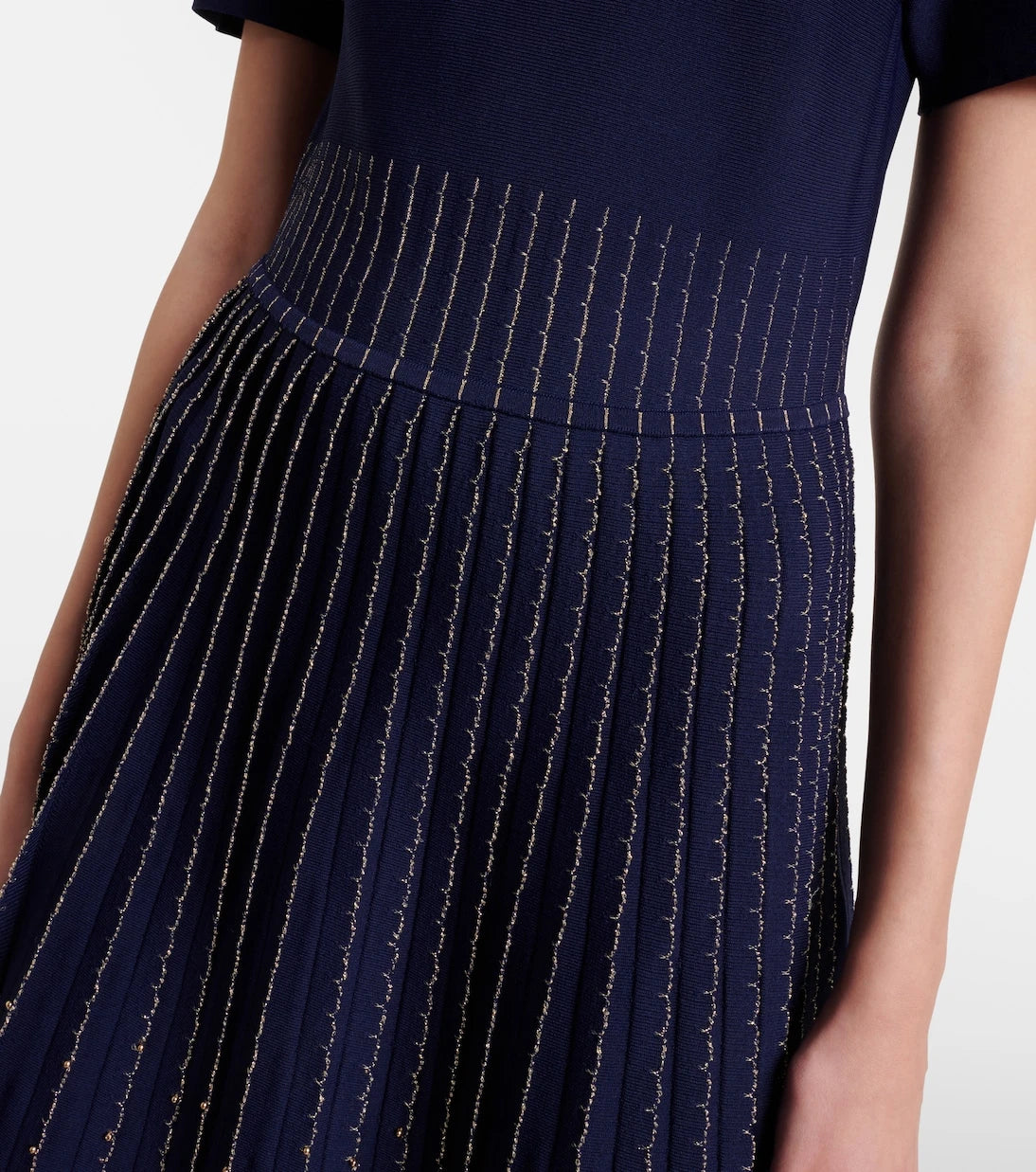 Carolina Herrera - Beaded knitted pleated midi dress