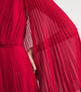 Red Silk-Georgette Pleated Gown