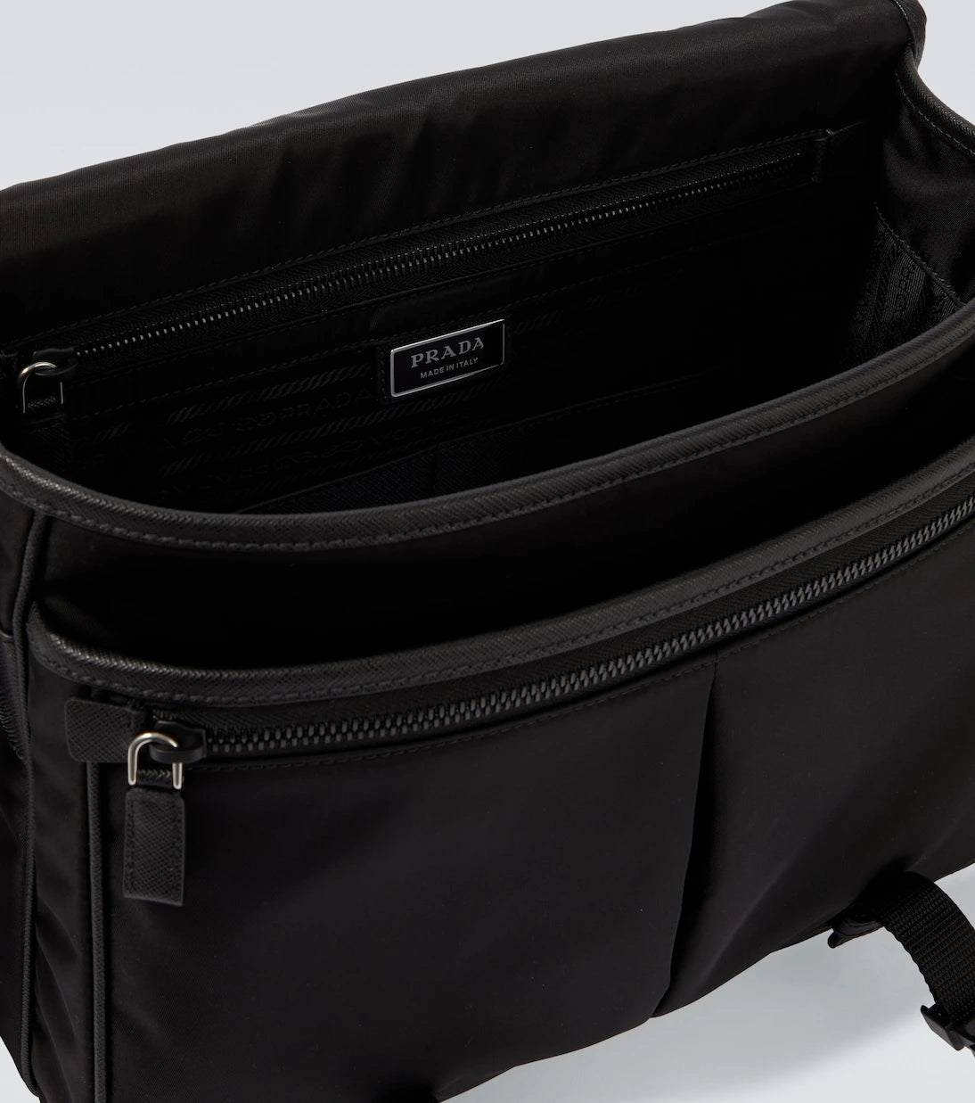 Prada - Re-Nylon leather-trimmed messenger bag