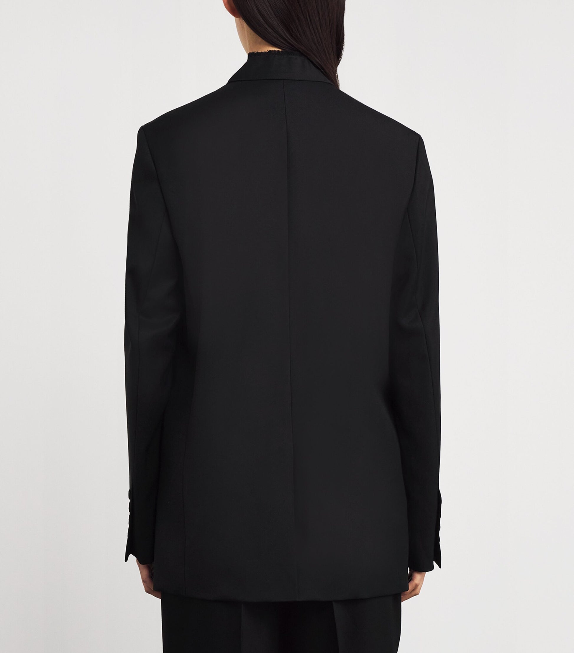 Toteme Black Wool Raw-Lapel Blazer