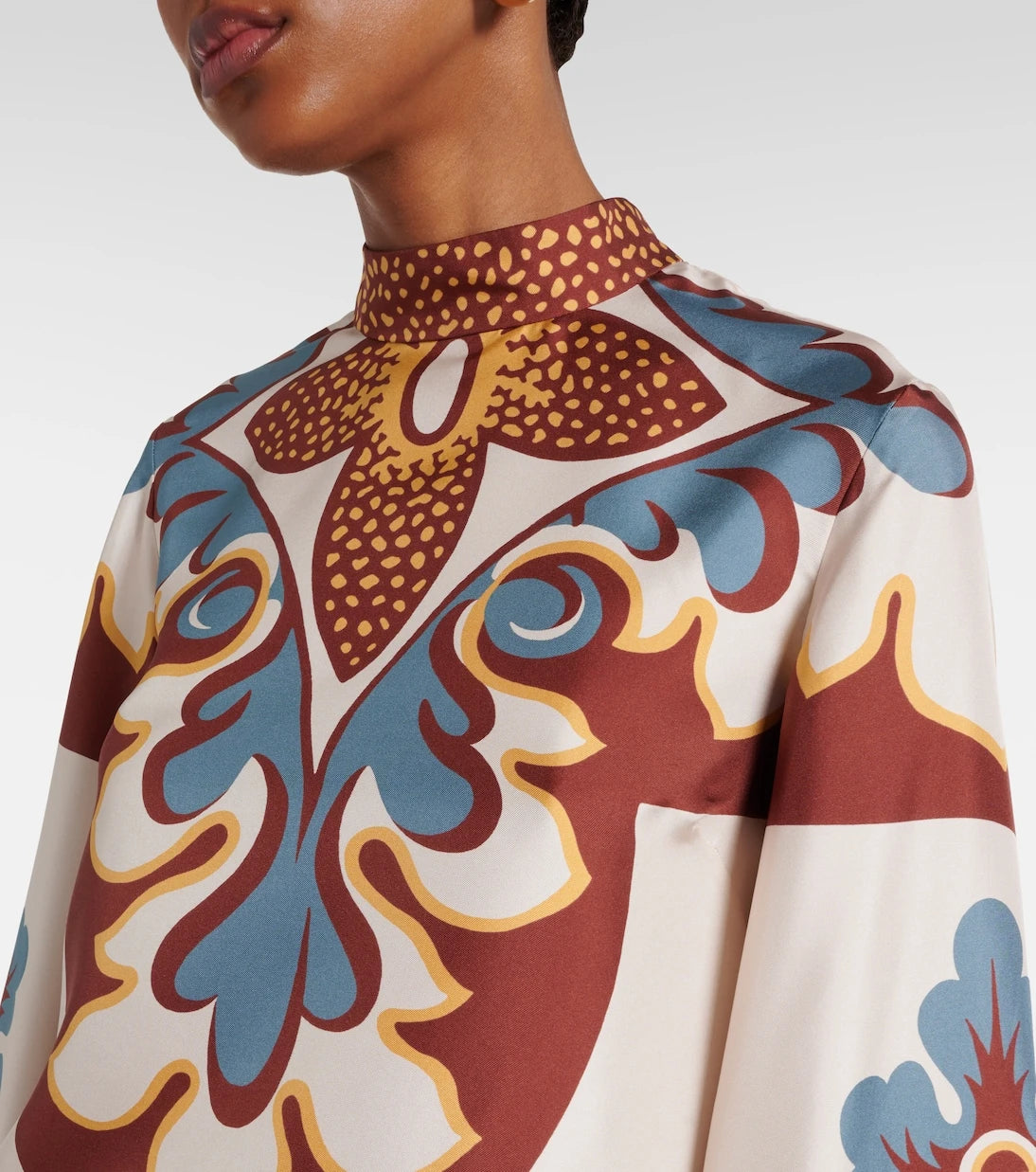 La DoubleJ - Make An Exit feather-trimmed silk top
