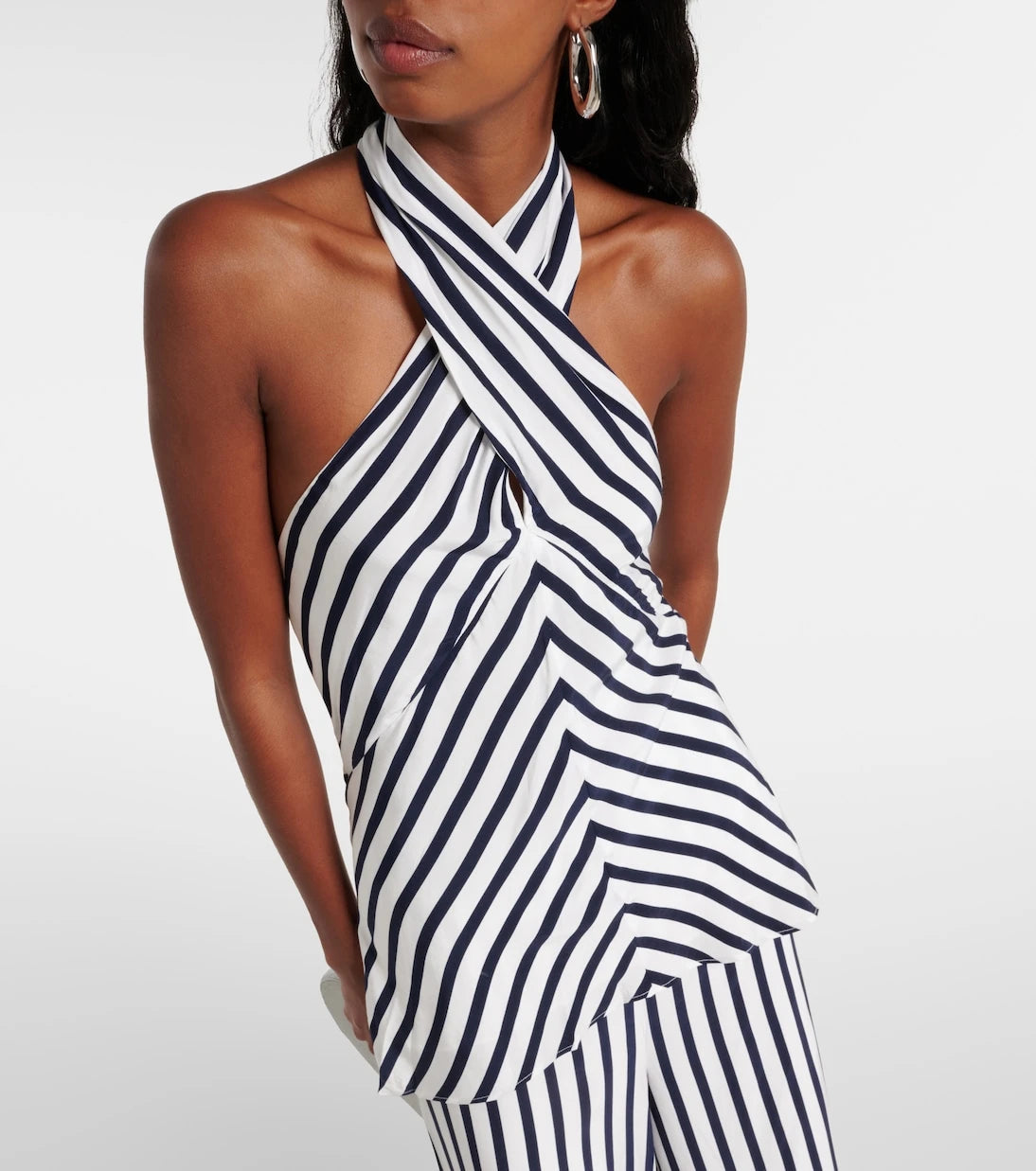 Staud - Dawn striped halterneck top
