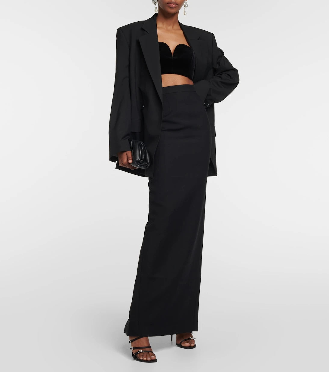 Roland Mouret - Asymmetrical wool and silk maxi skirt