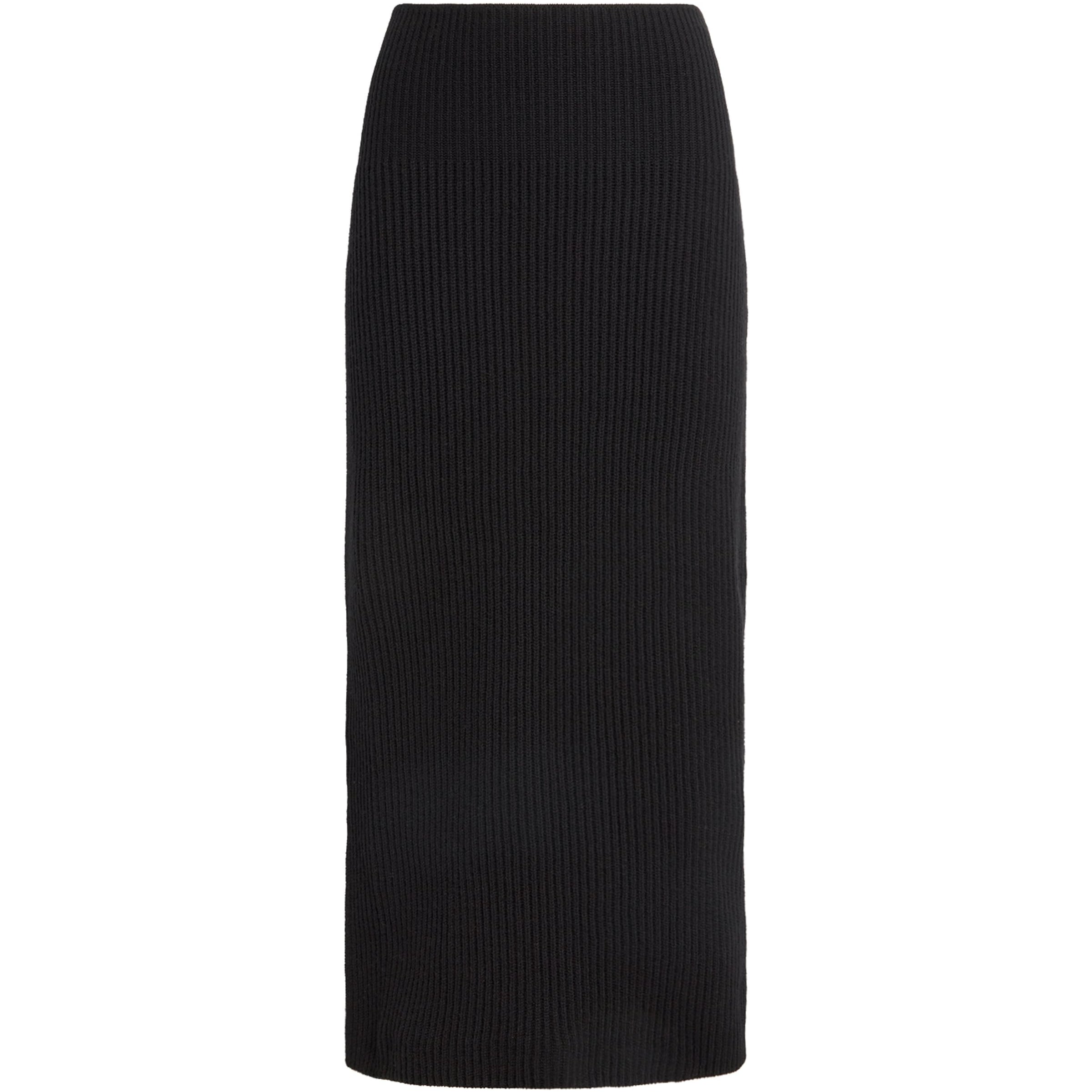 Iris Von Arnim Black Cashmere High-Waist Asina Midi Skirt