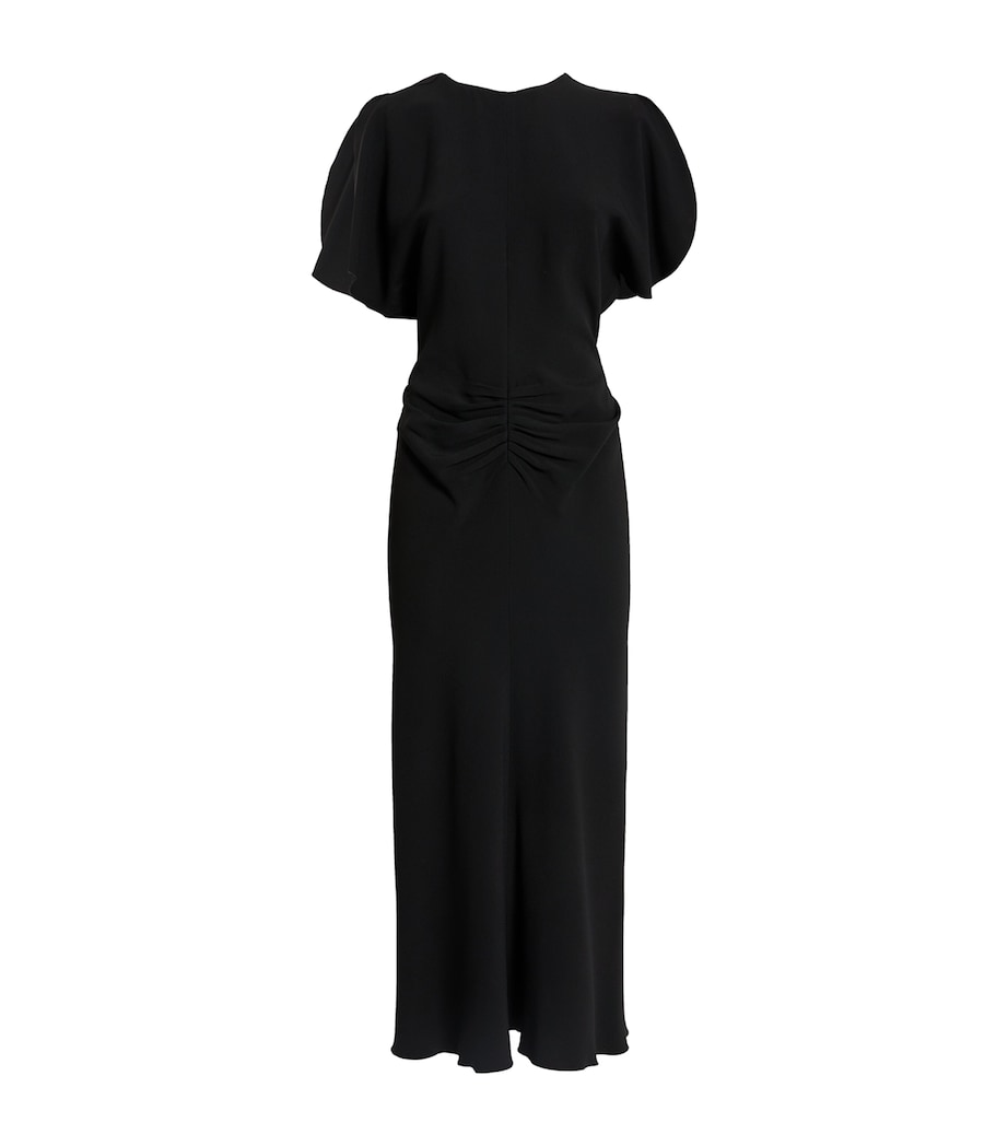Victoria Beckham Black Gathered Midi Dress