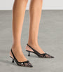 Amita 45 Lace-Leather Slingback Pumps