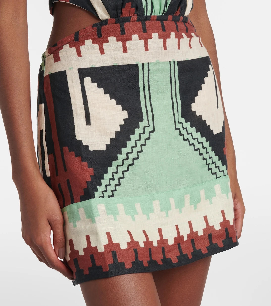 Johanna Ortiz - Printed halterneck linen minidress