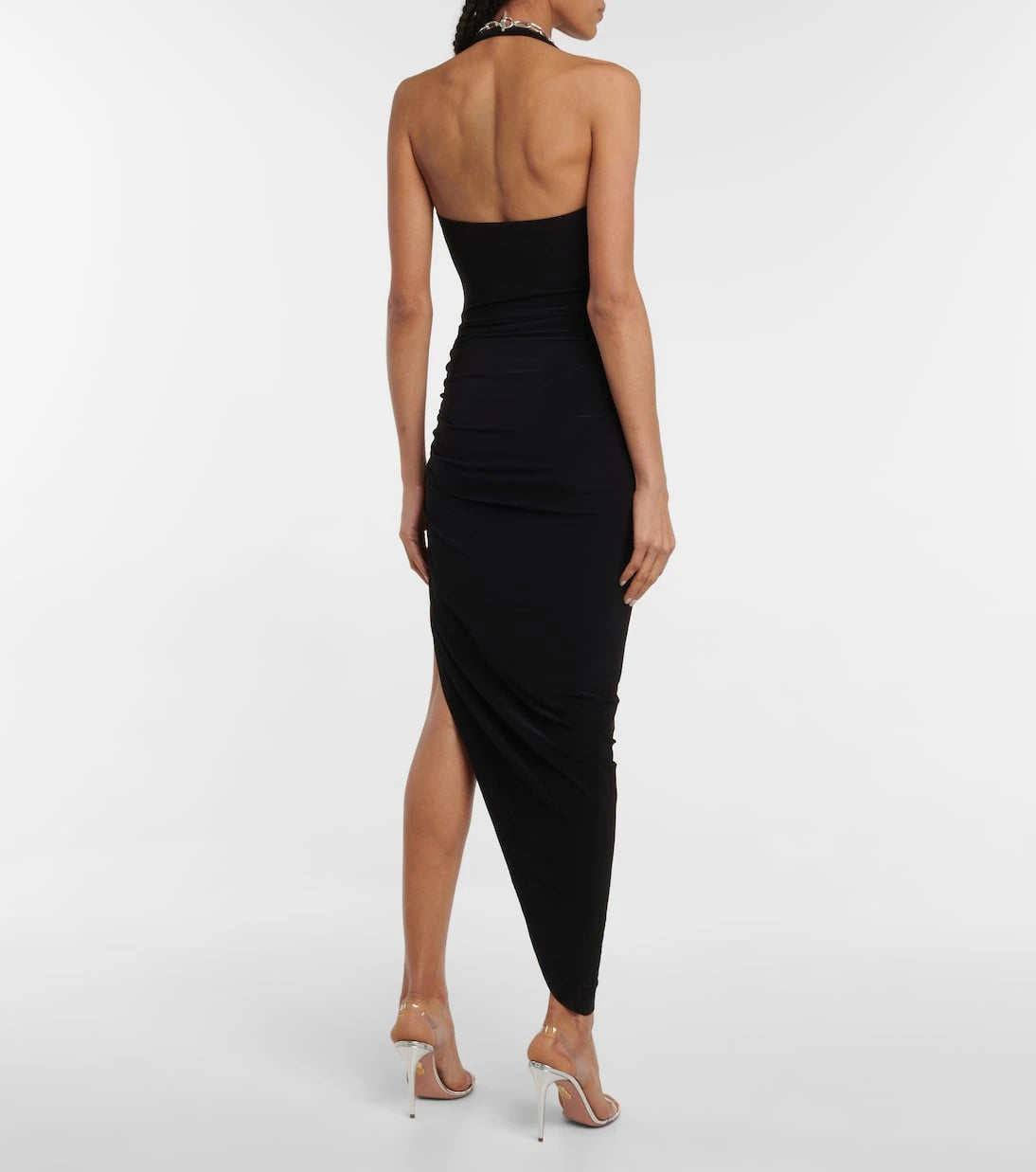 Norma Kamali - Cayla halterneck ruched midi dress