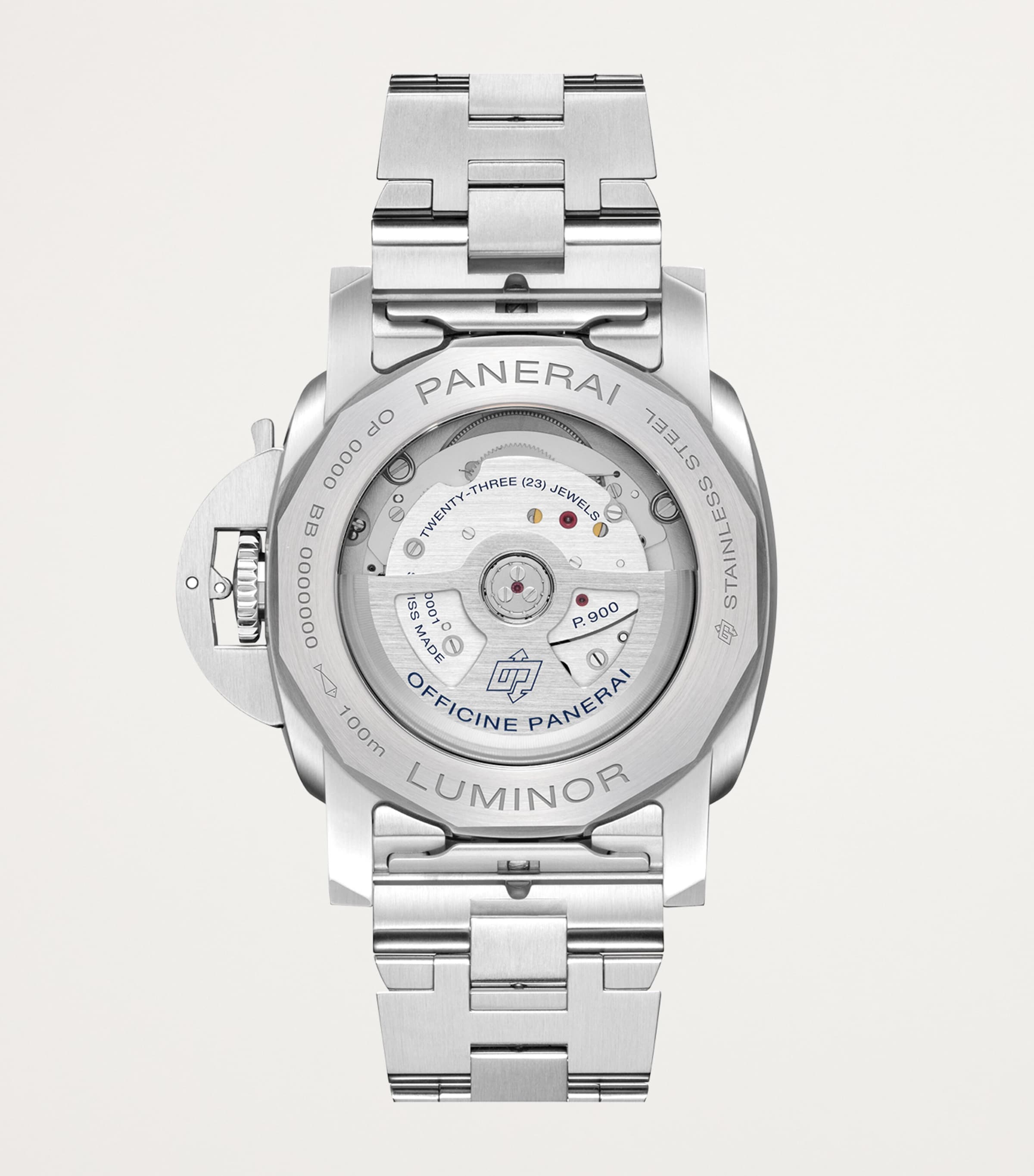 Brushed Steel Luminor Quaranta BiTempo Watch 40mm