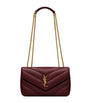 Saint Laurent Burgundy Small Loulou Shoulder Bag