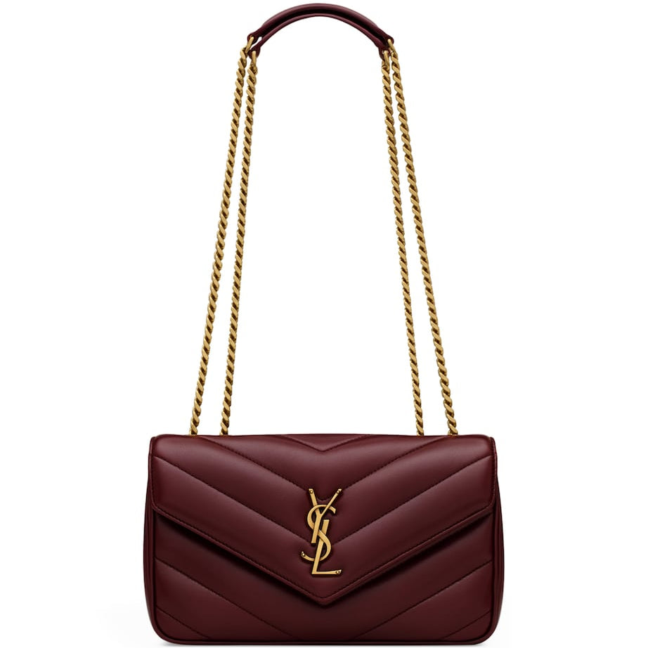 Saint Laurent Burgundy Small Loulou Shoulder Bag