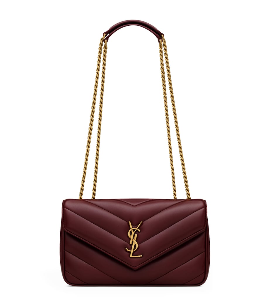 Saint Laurent Burgundy Small Loulou Shoulder Bag