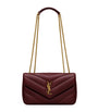 Saint Laurent Burgundy Small Loulou Shoulder Bag