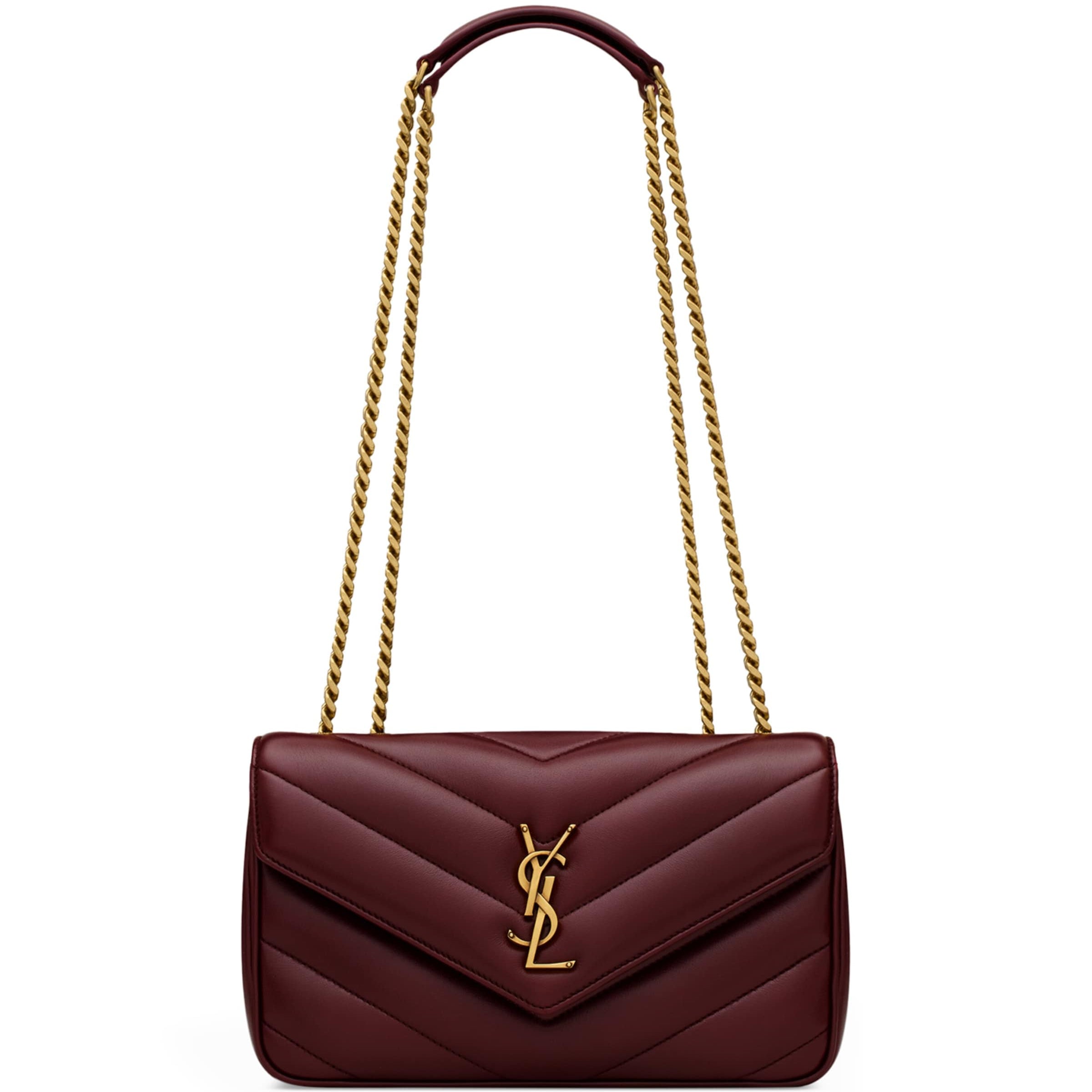 Saint Laurent Burgundy Small Loulou Shoulder Bag