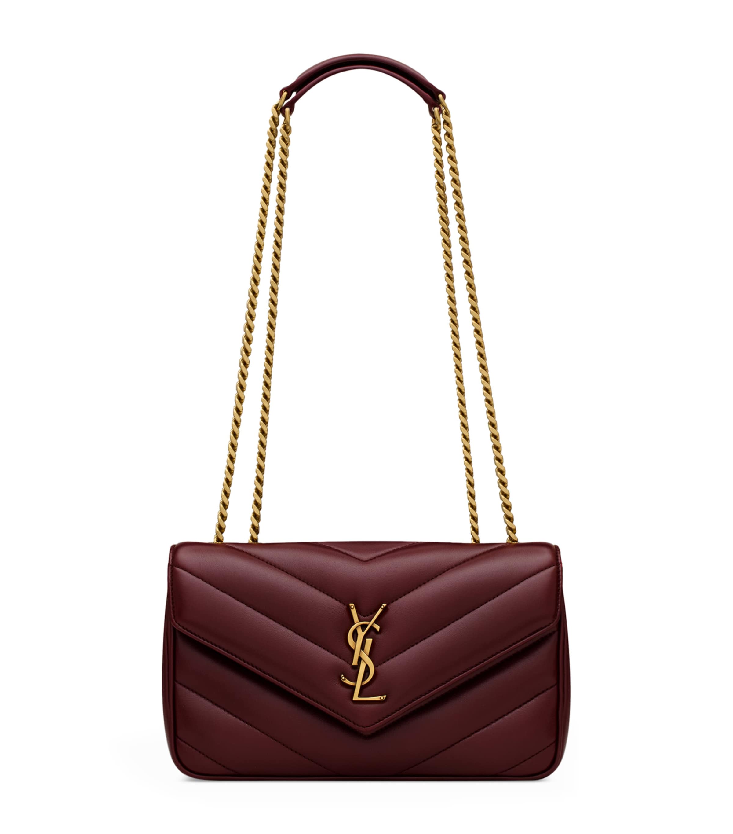 Saint Laurent Burgundy Small Loulou Shoulder Bag