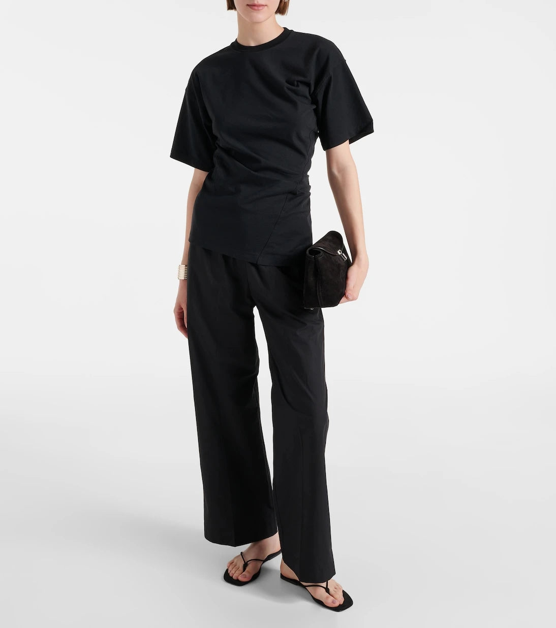 Toteme - Gathered cotton jersey T-shirt