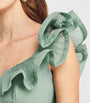 Zimmermann Green Pleated Frill Mini Dress