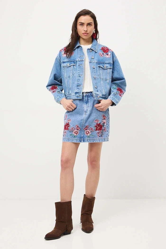 Pamuklu denim etek Medicine