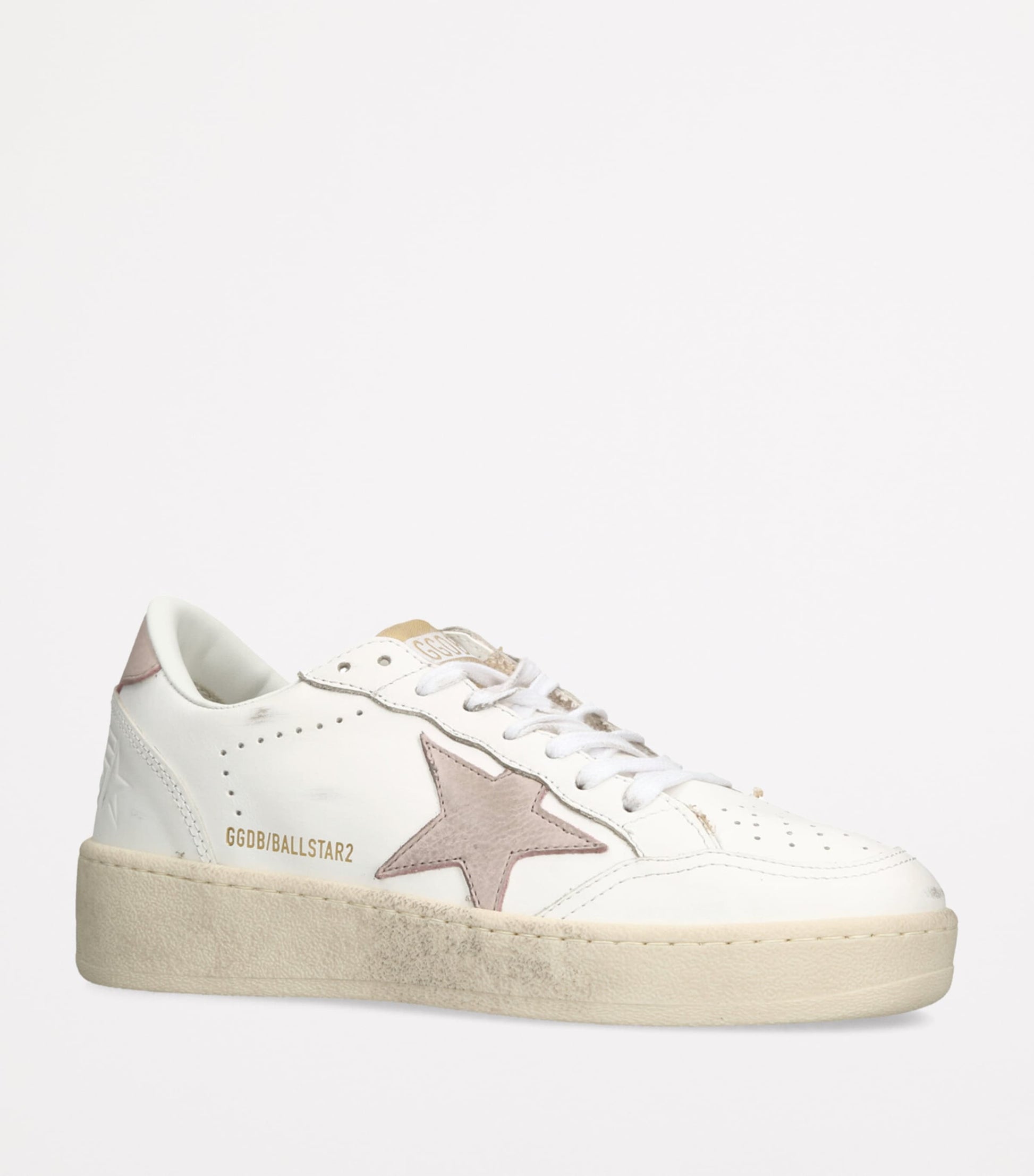 Golden Goose White Leather Ball Star Low-Top Sneakers