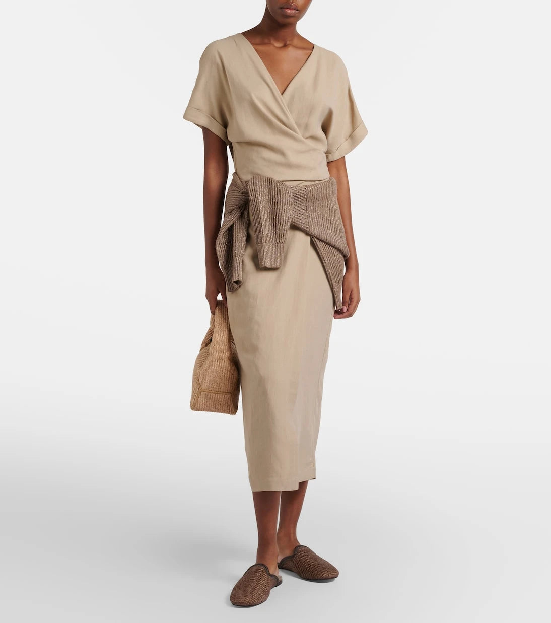 Brunello Cucinelli - Drape görünümlü anvelop elbise