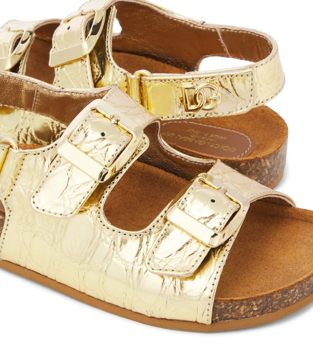Dolce&Gabbana Kids - Metallic leather sandals