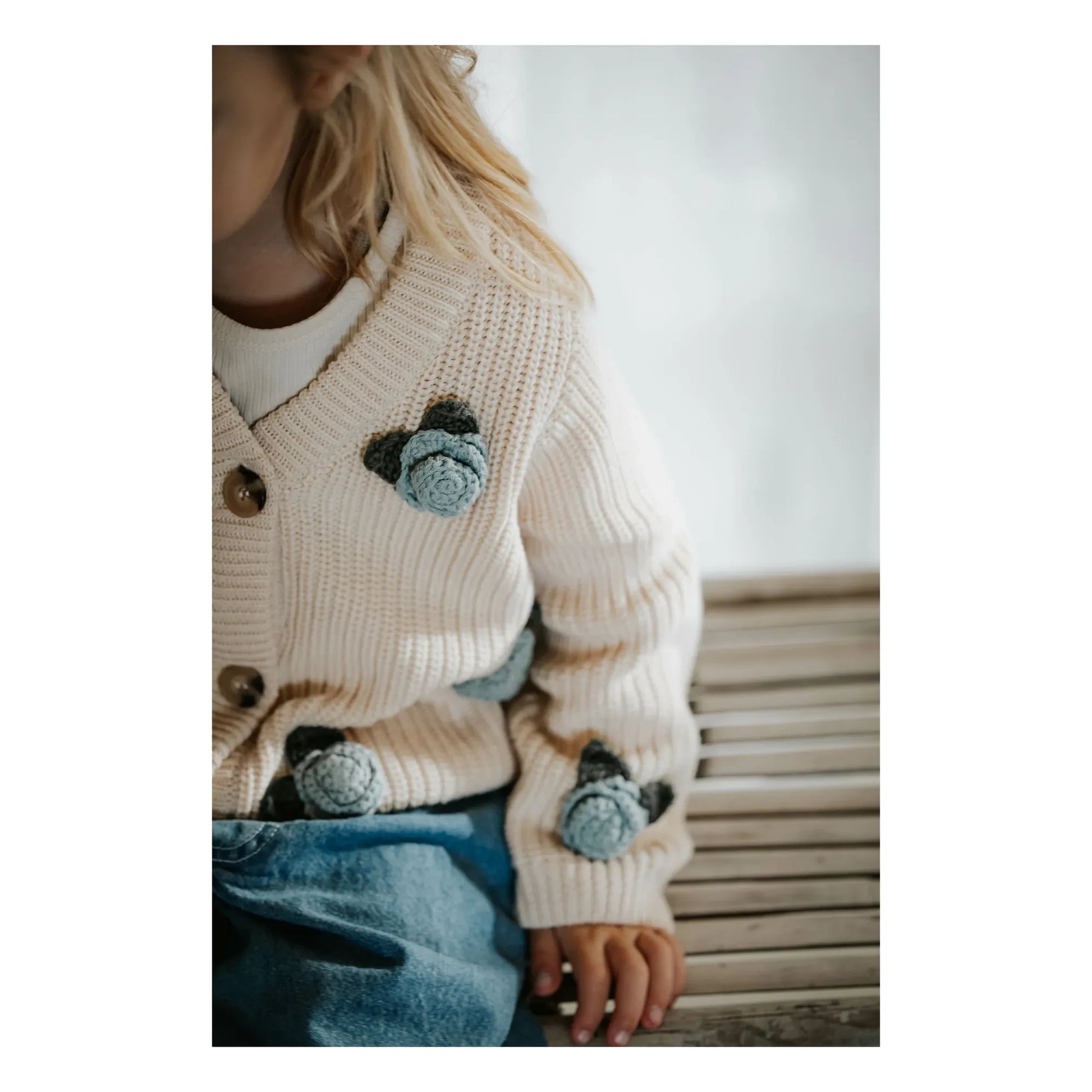 Fliink - Cool Flower Cardigan | Ecru
