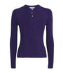 Vince Purple Ribbed Henley Top