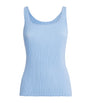 Issey Miyake Blue Hatching Tank Top