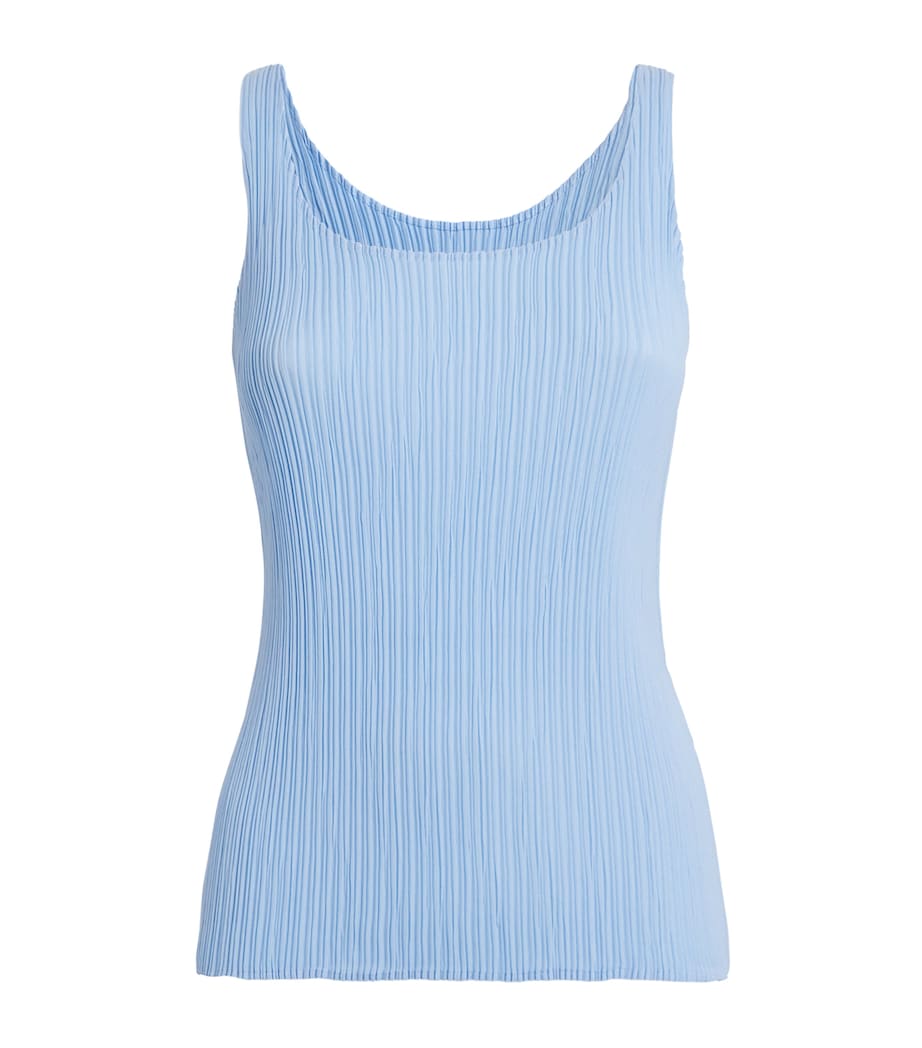 Issey Miyake Blue Hatching Tank Top