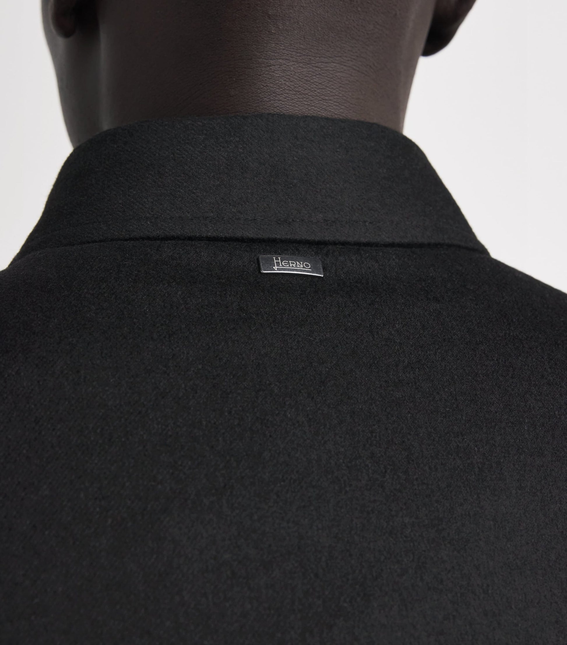 Black Water-Repellent Cashmere-Silk Overshirt