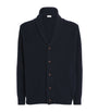 Eton Navy Wool Shawl-Collar Cardigan