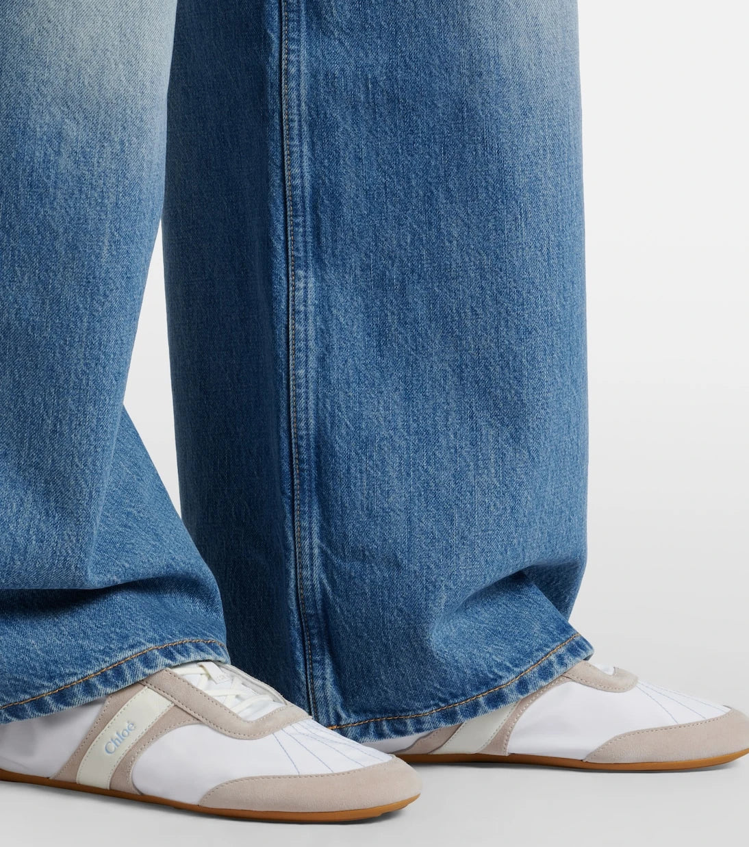 Chloé - Chloé Kick suede-trimmed sneakers