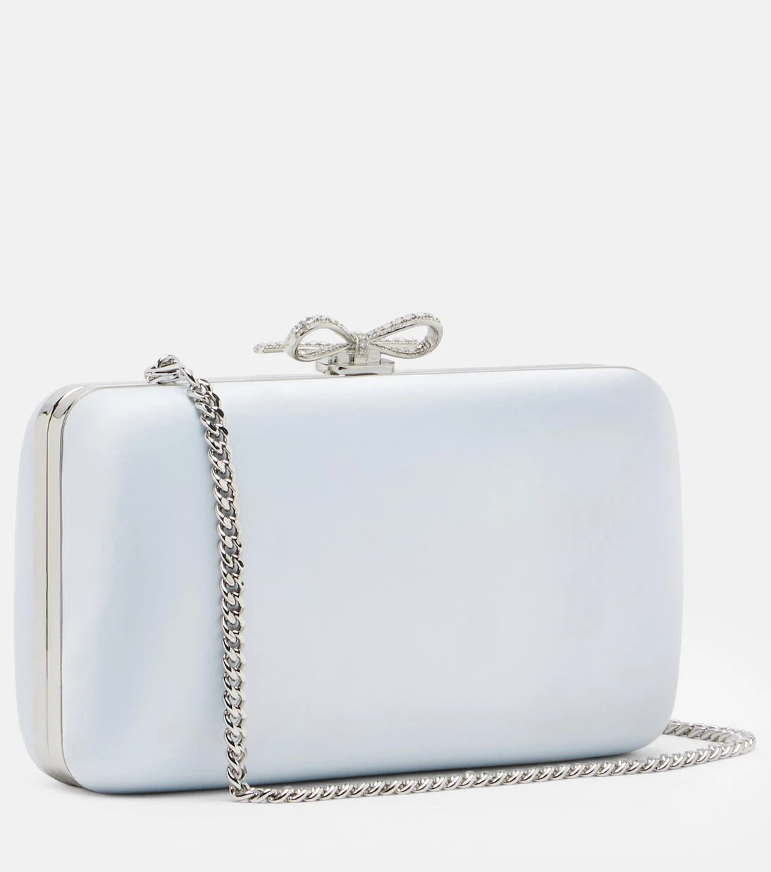 Self-Portrait - Bow embellished satin clutch
