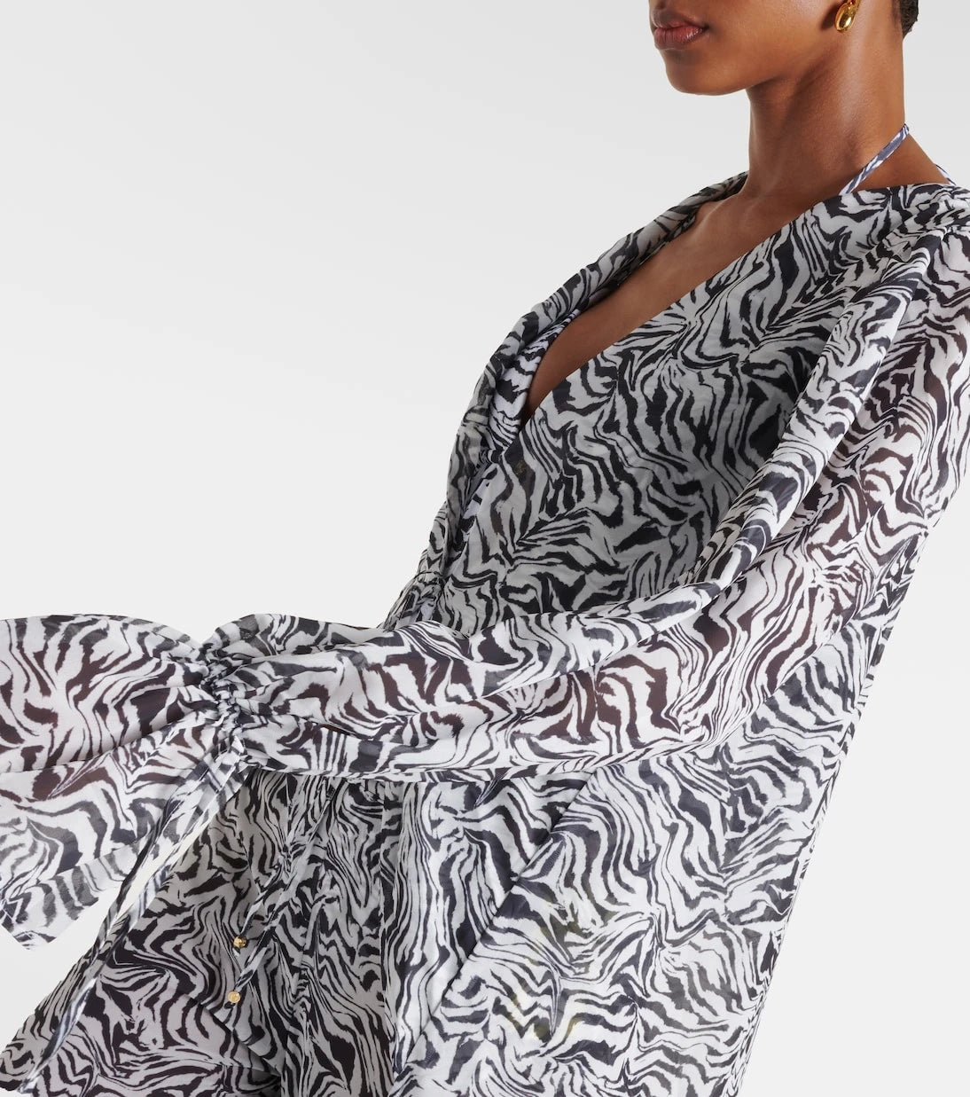 Bananhot - Zebra-print chiffon beach cover-up