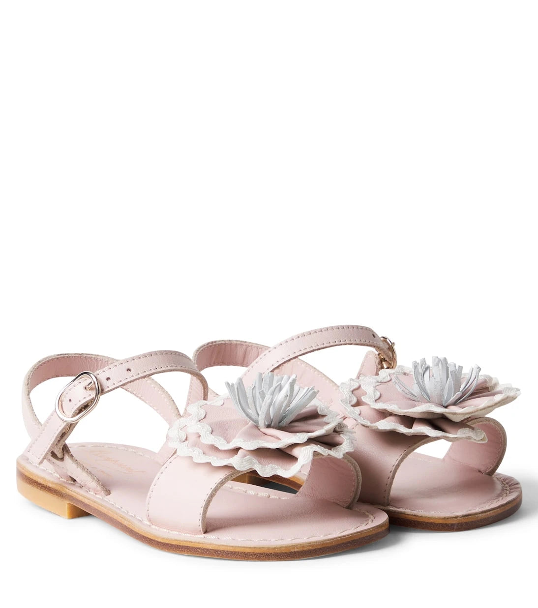 Bonpoint - Lola floral-appliqué leather sandals