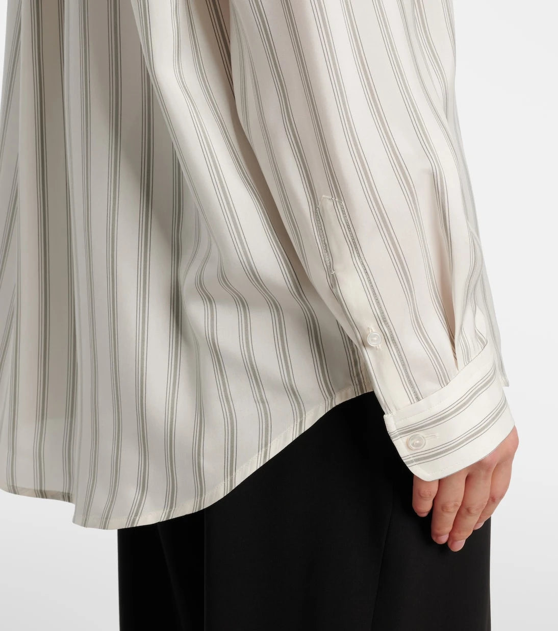 The Row - Eirlys striped silk poplin shirt