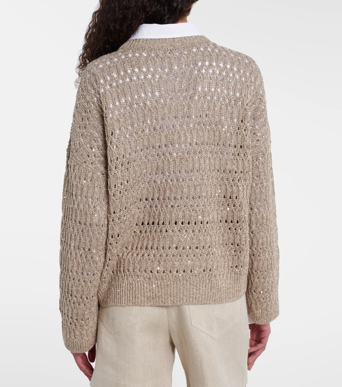 Brunello Cucinelli - Sequined linen-blend sweater