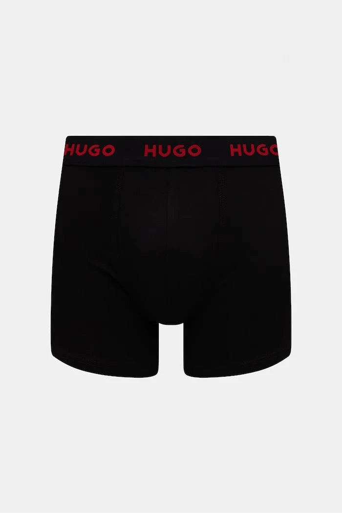HUGO erkek pamuklu elastan boxer BOXERBR TRIPLET DESIGN 3'lü